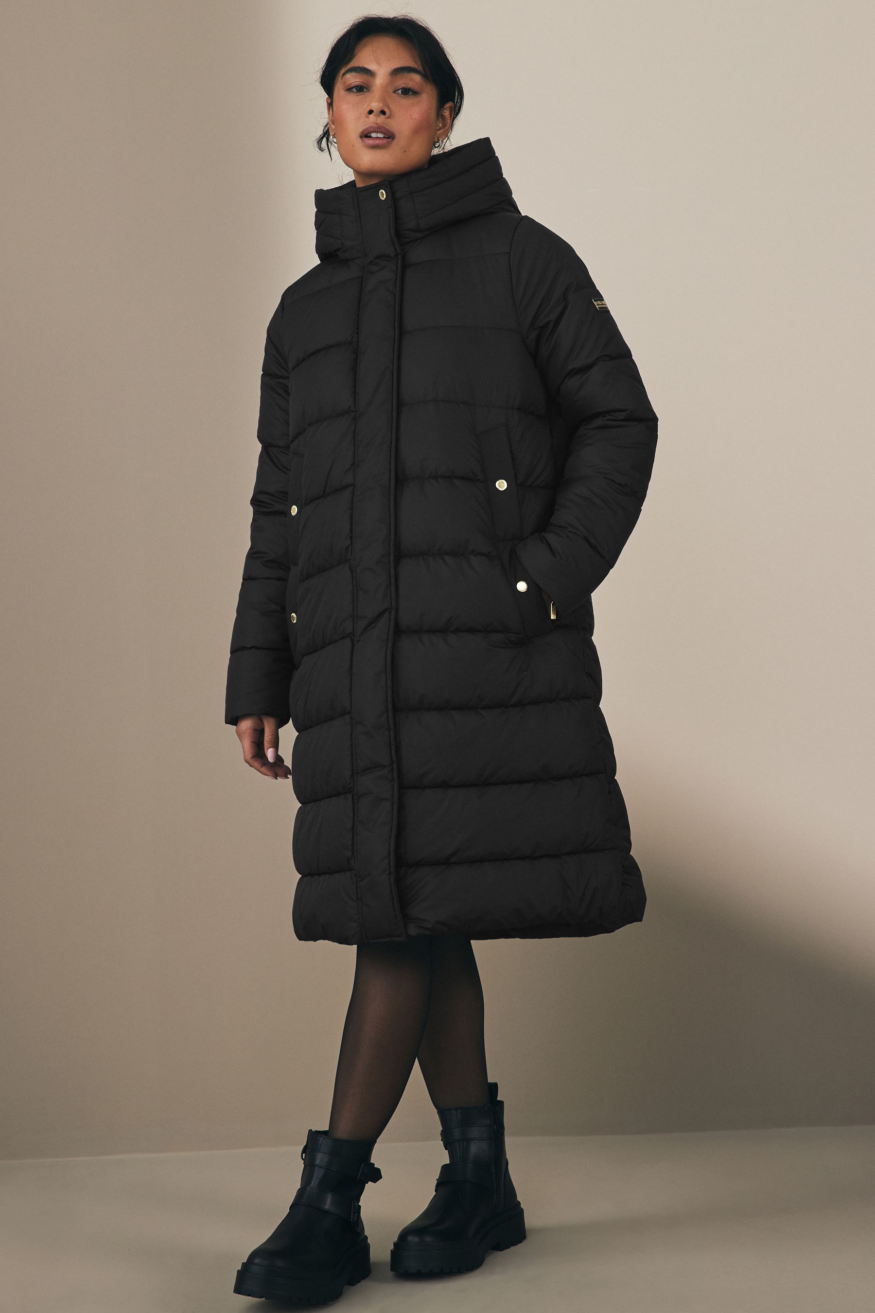 Buy Barbour International Barron Longline Baffle Quilt Puffer Coat from the Next UK online shop