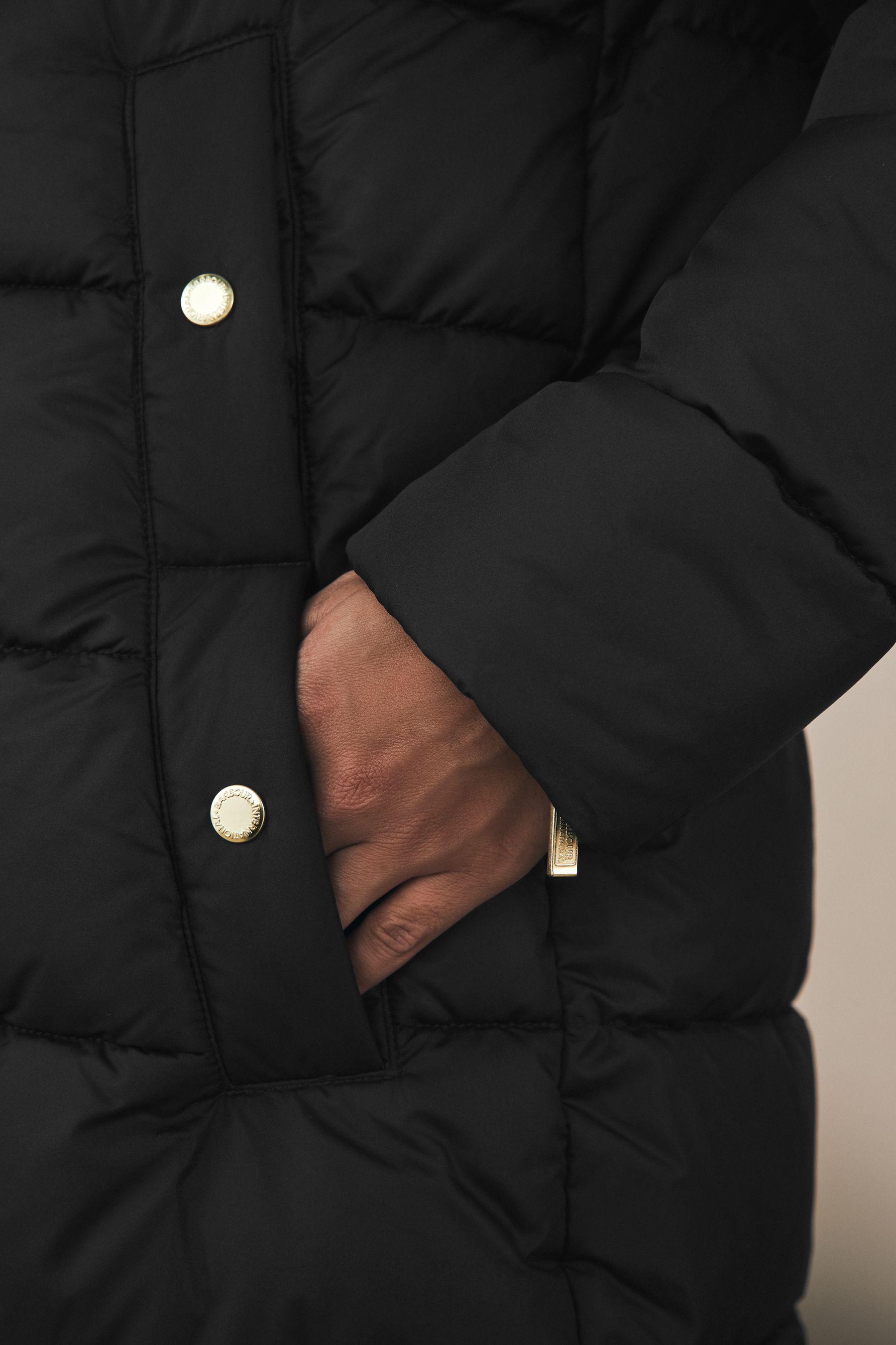 Buy Barbour International Barron Longline Baffle Quilt Puffer Coat from Next Australia