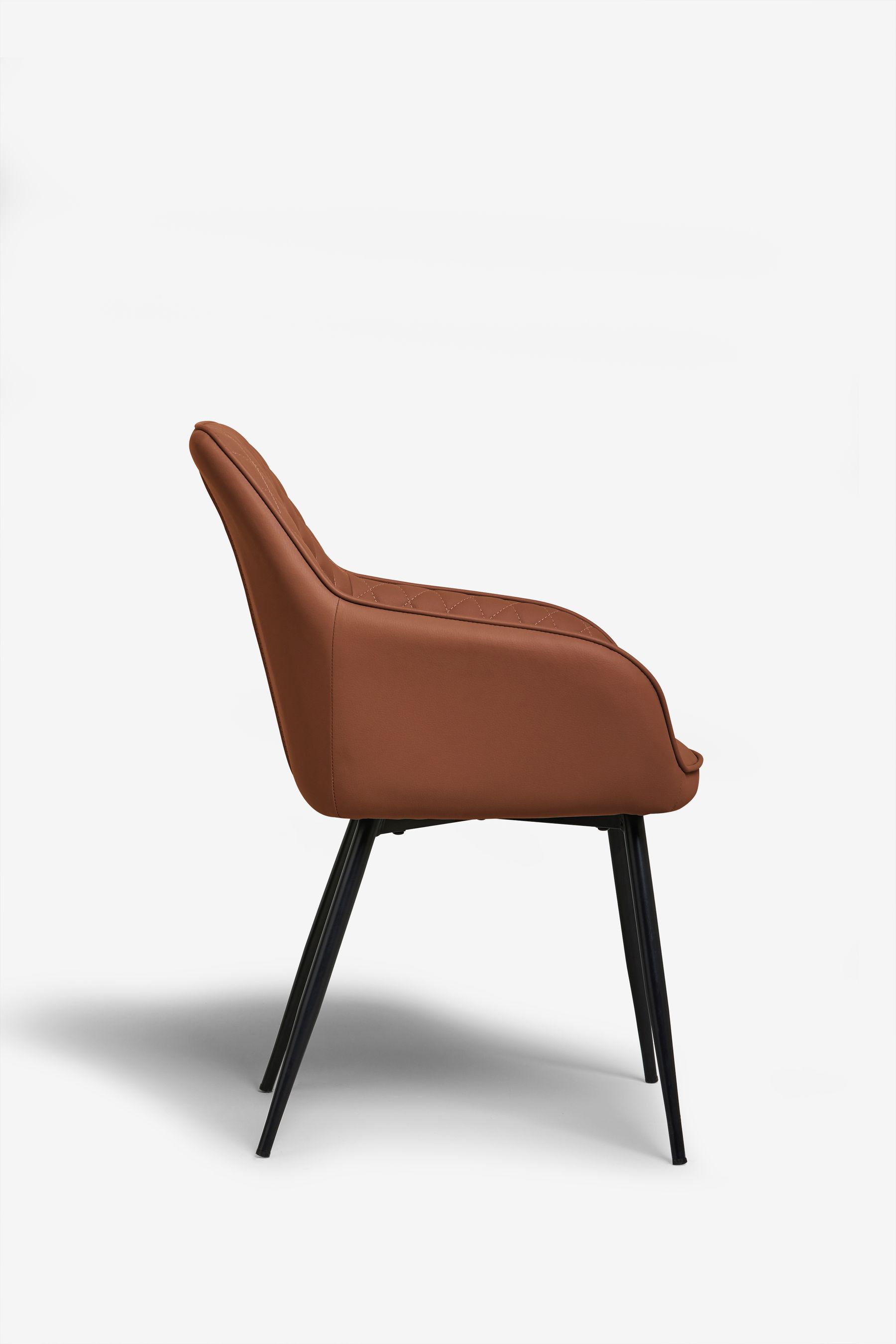 Set of 2 Faux Leather Tan Brown Hamilton Arm Dining Chairs
