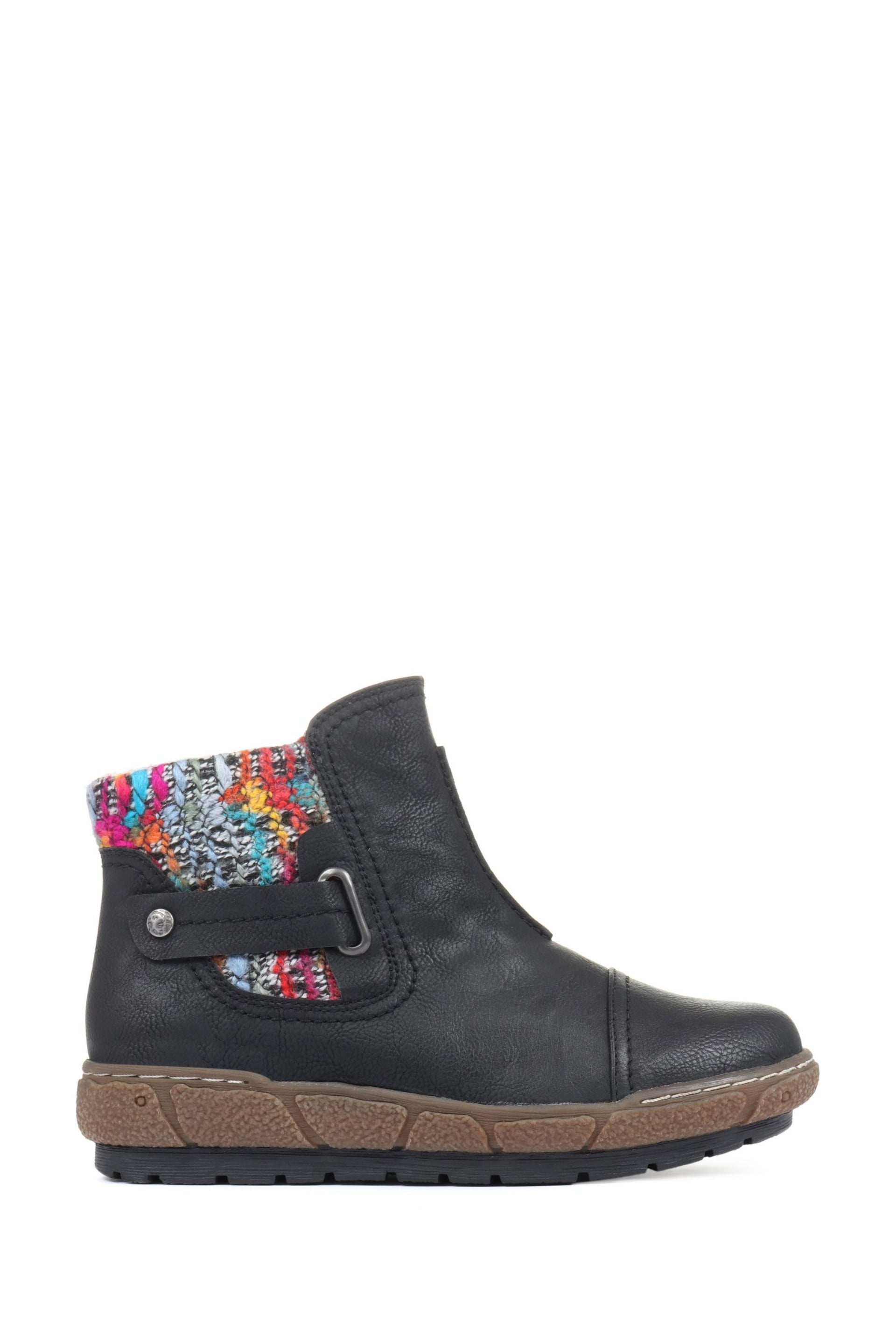 Pavers Black Ladies Wide Fit Ankle Boots - Image 1 of 8