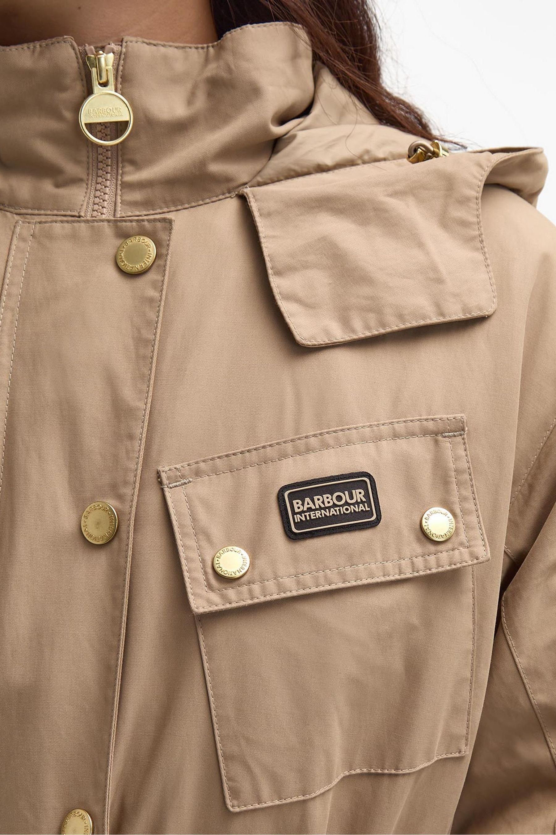Buy Barbour International Cream Roberta Showerproof Longline Jacket from the Next UK online shop