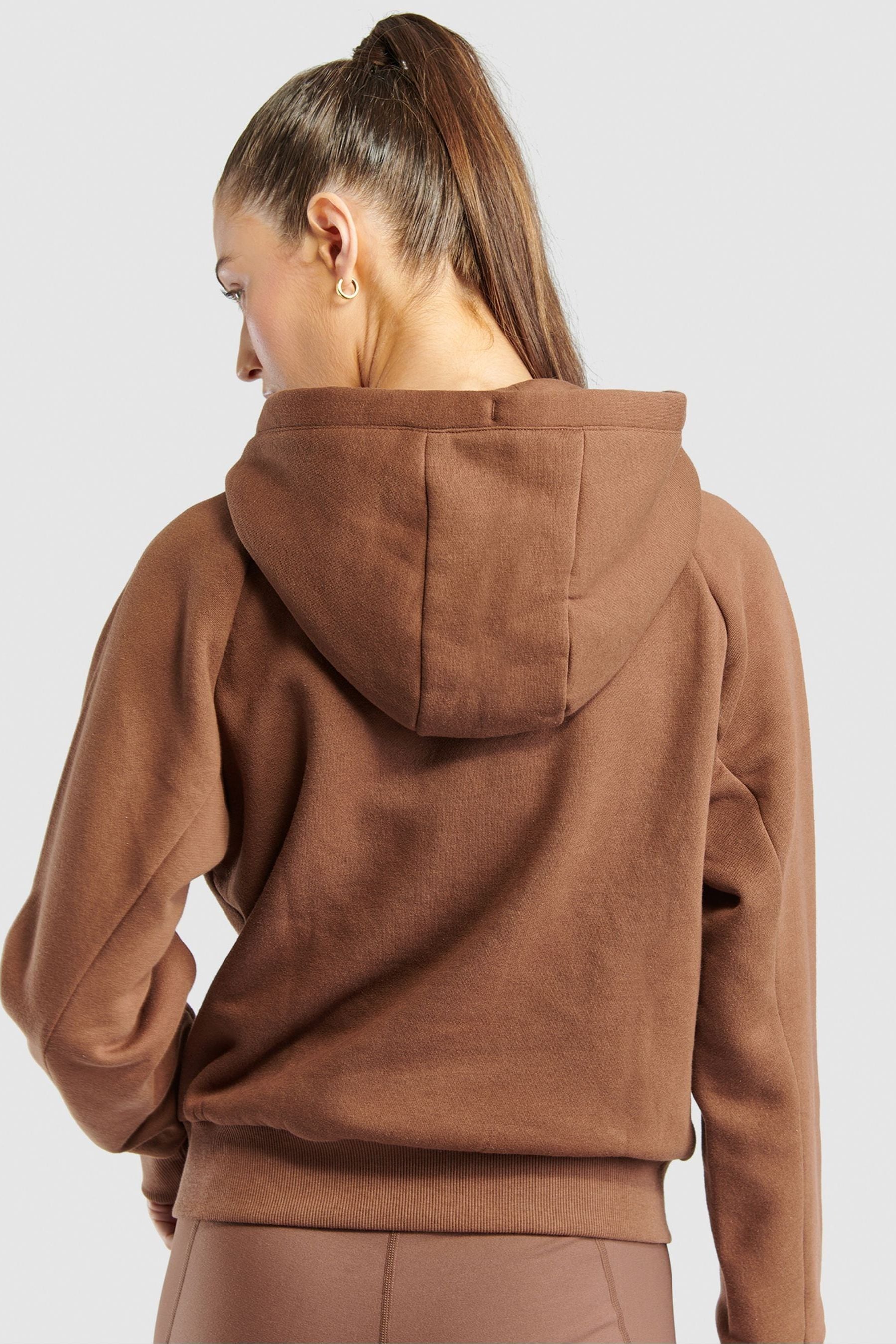 Buy Elle Sport Drop Pocket Brown Hoodie from Next Luxembourg