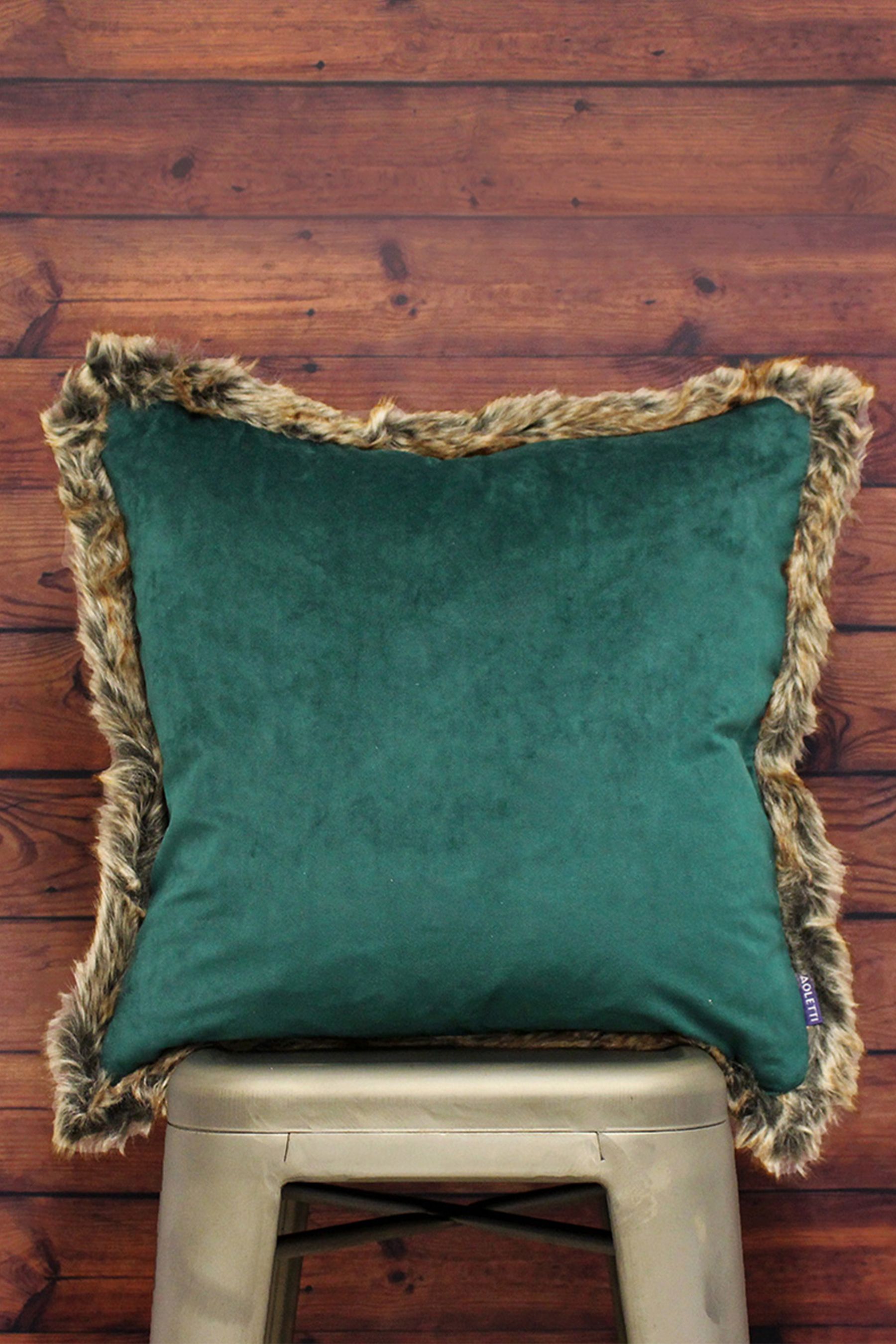 Fur trim pillow top