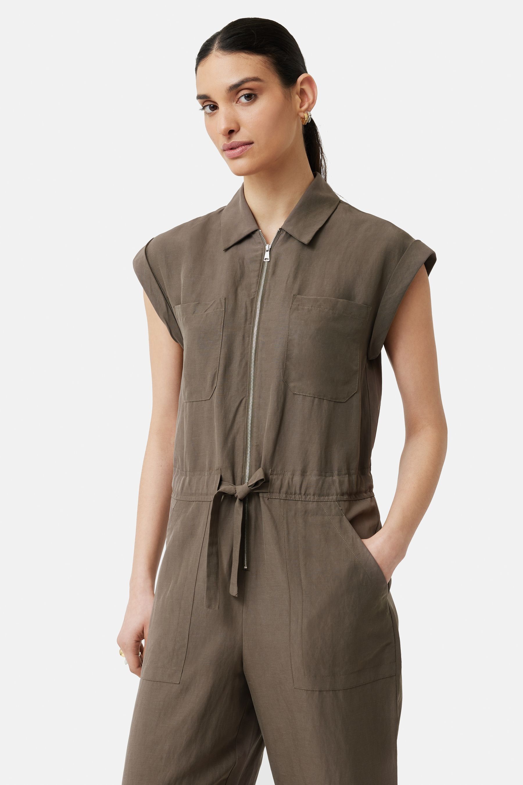 Jigsaw Linen Blend Utility Jumpsuit