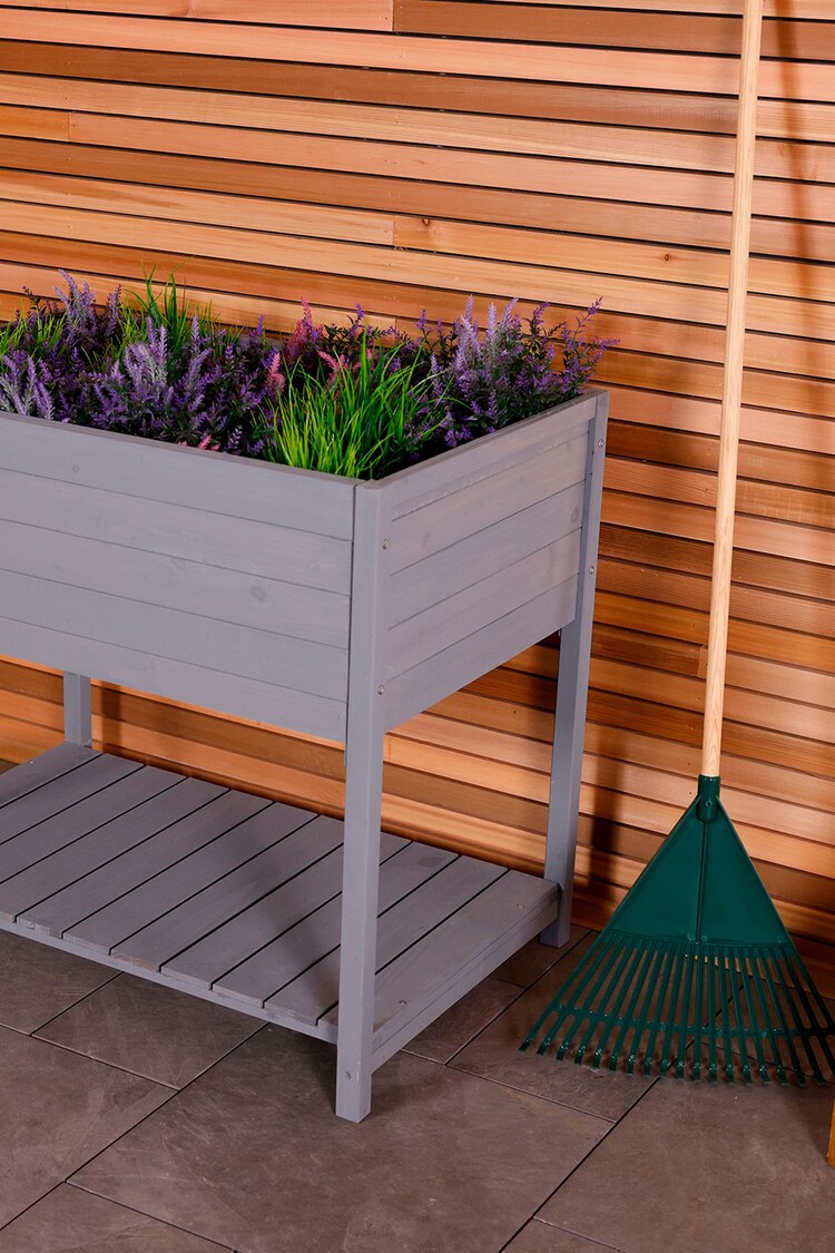 Garden Charles Bentley Grey Garden Wooden Planter - Image 1 of 6