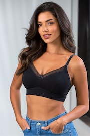 Pour Moi Black Love to Lounge Cotton Non Wired Bra - Image 1 of 6