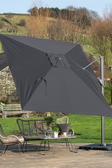 Pacific Grey Taupe Garden Challenger T2 3.5 x 2.6m Oblong Anthracite Parasol