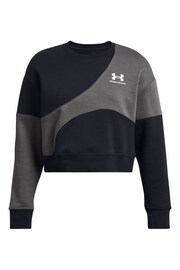 Under Armour Black Essential Fleece Crop Crew Sweatshirt - Image 4 of 5