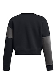Under Armour Black Essential Fleece Crop Crew Sweatshirt - Image 5 of 5
