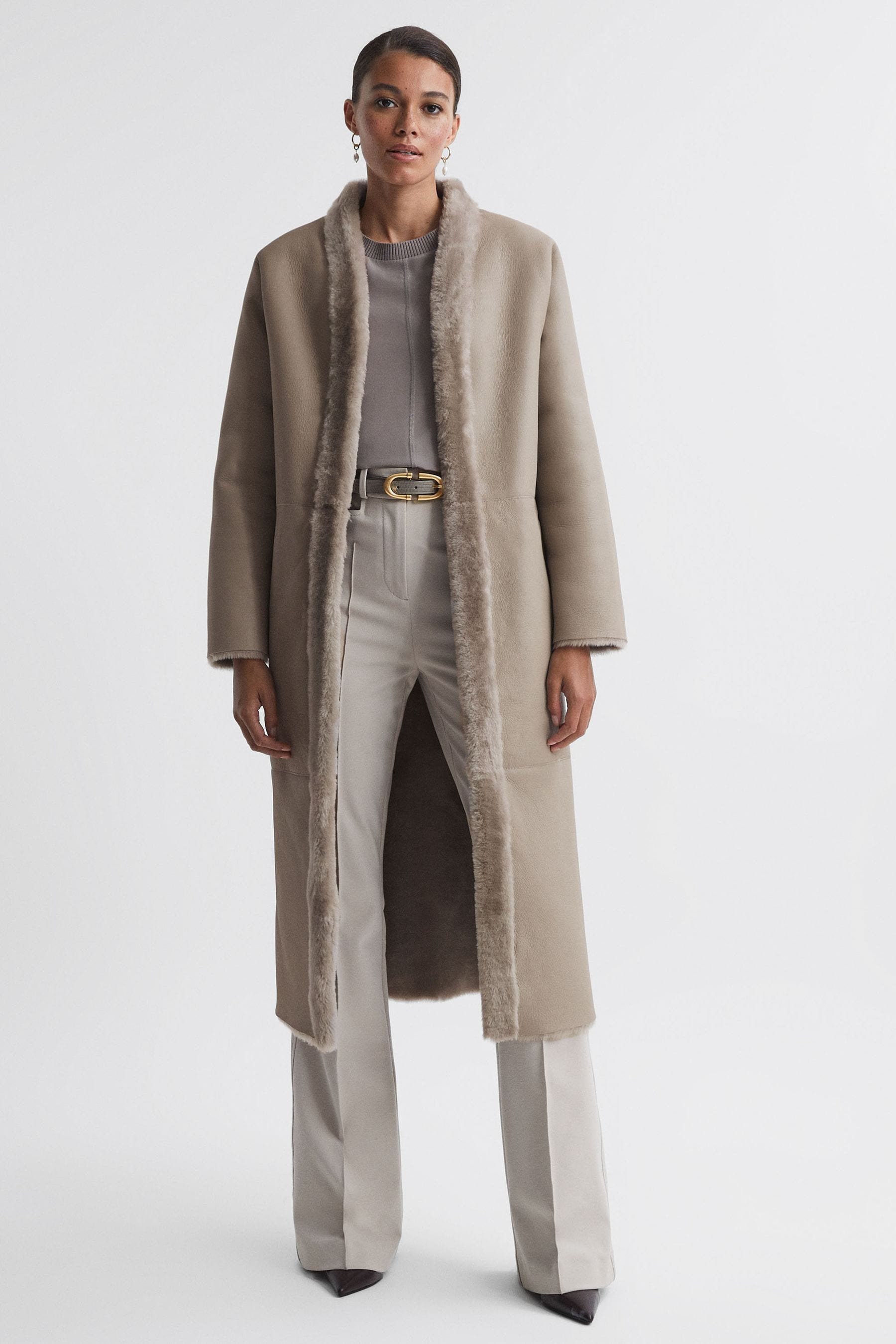 Reiss shearling coat clearance