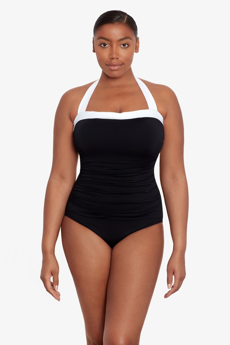 Lauren Ralph Lauren Bandeau Halter Neck Black Swimsuit - Image 1 of 4