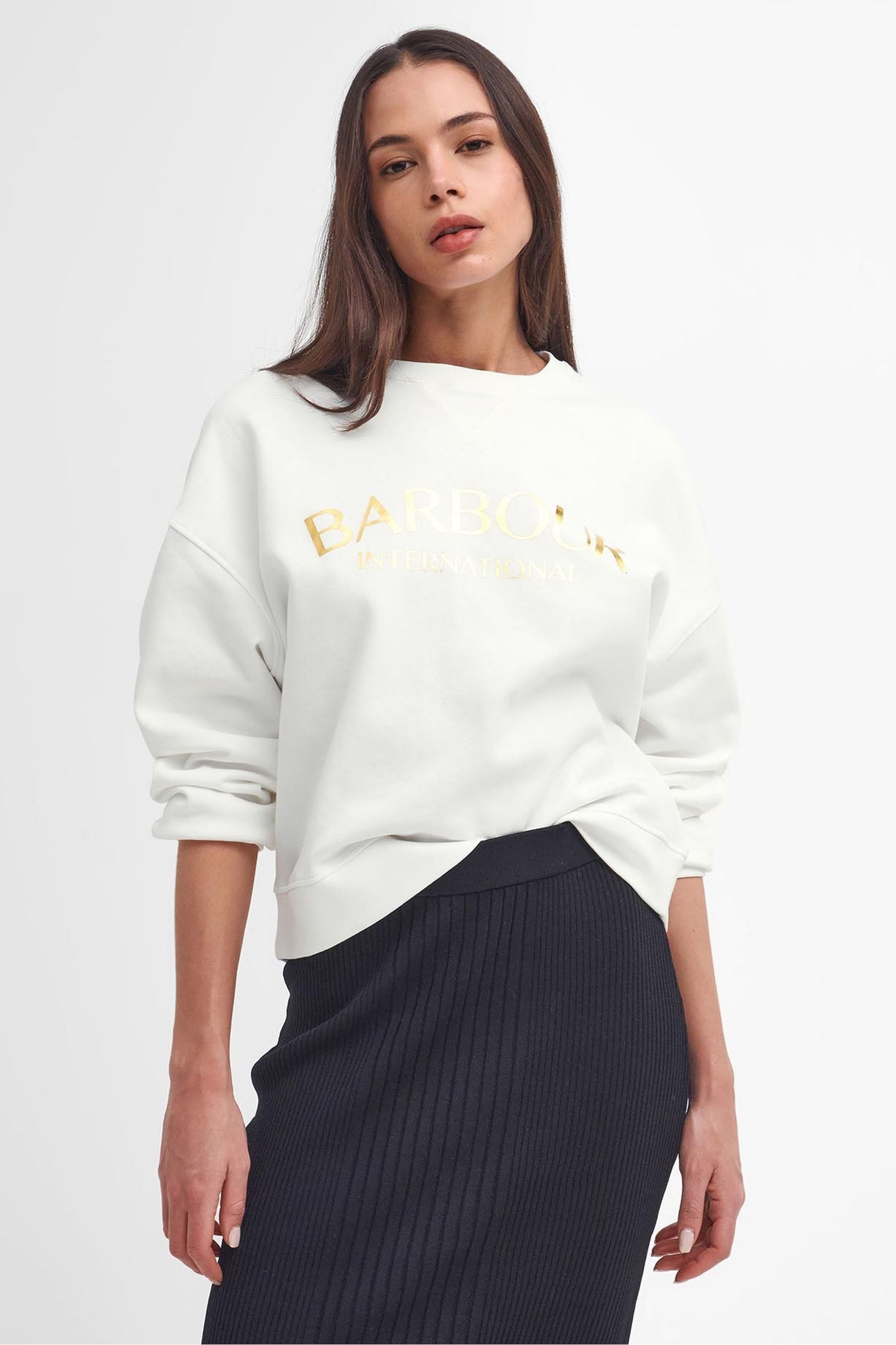 Buy Barbour International Laia Logo Crew Neck 100 Cotton Sweatshirt from the Next UK online shop