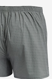 Black Check/Geo 4 pack Woven Pure Cotton Boxers - Image 3 of 3