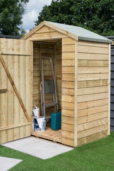 Rowlinson Natural Timber Garden Overlap 4x3 Shed