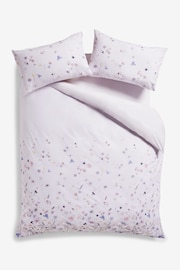 White/Pink Pressed Petal 100% Cotton Duvet Cover and Pillowcase Set - Image 4 of 4