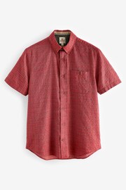 Red Textured Short Sleeve Shirt - Image 6 of 8