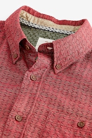 Red Textured Short Sleeve Shirt - Image 7 of 8