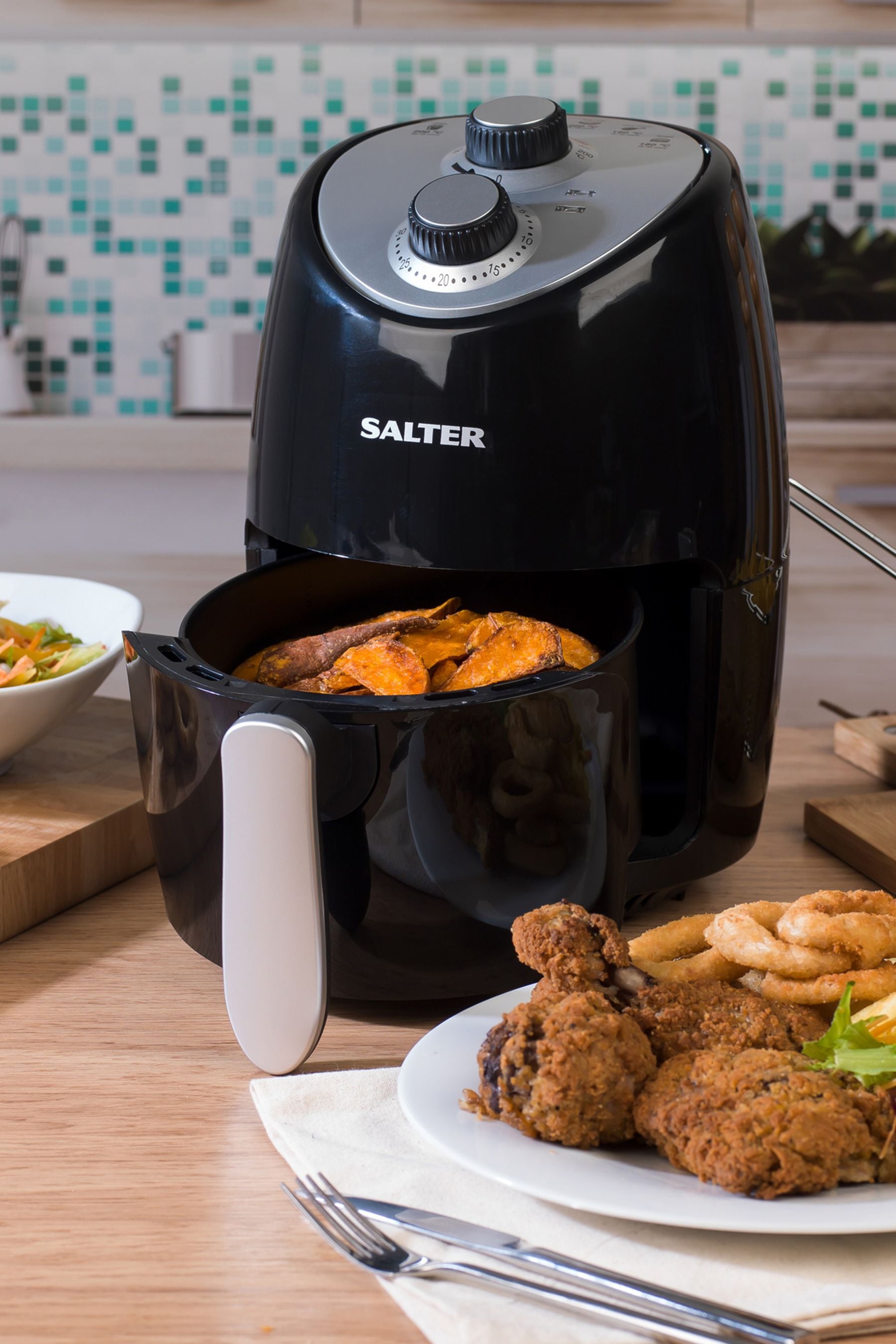 Black compact discount air fryer