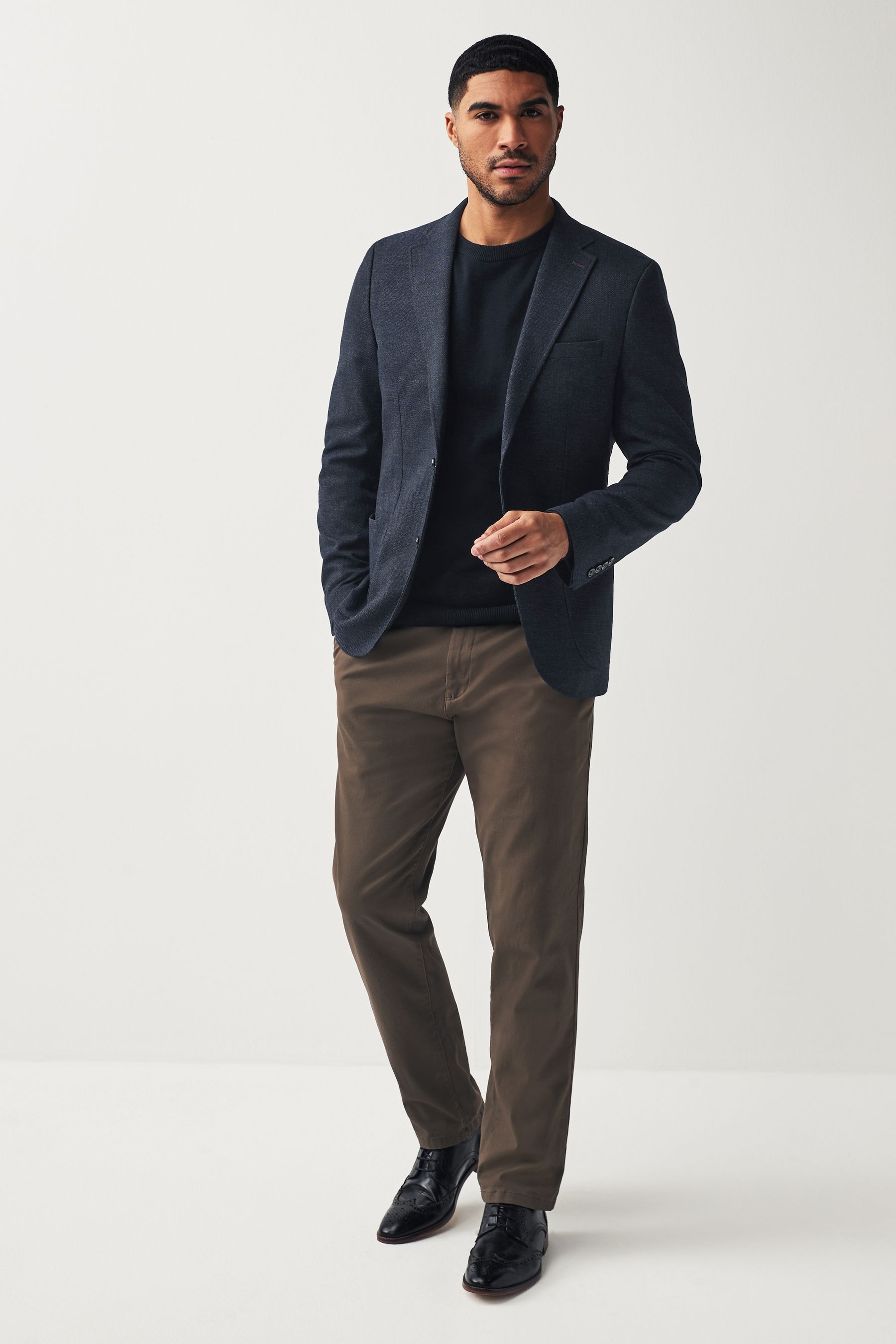 Navy blue blazer men's slim fit sale