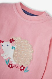 JoJo Maman Bébé Pink Hedgehog 2-Pack Unicorn Appliqué & Stripe Baby Tops - Image 4 of 5