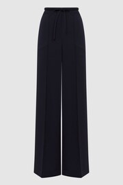 Reiss Navy Rosalyn Wide Leg Drawstring Trousers - Image 2 of 5