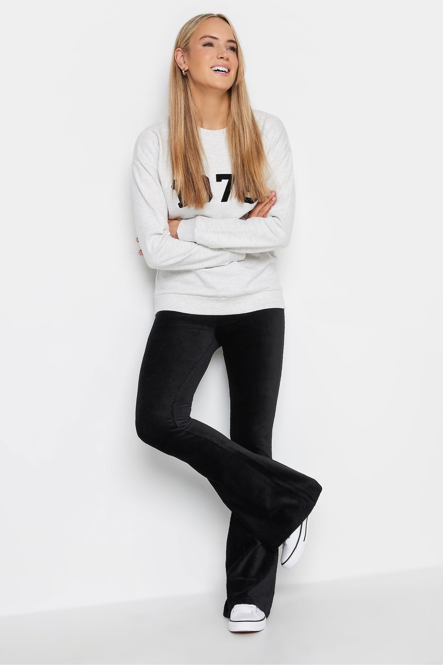 Tall black flared trousers on sale
