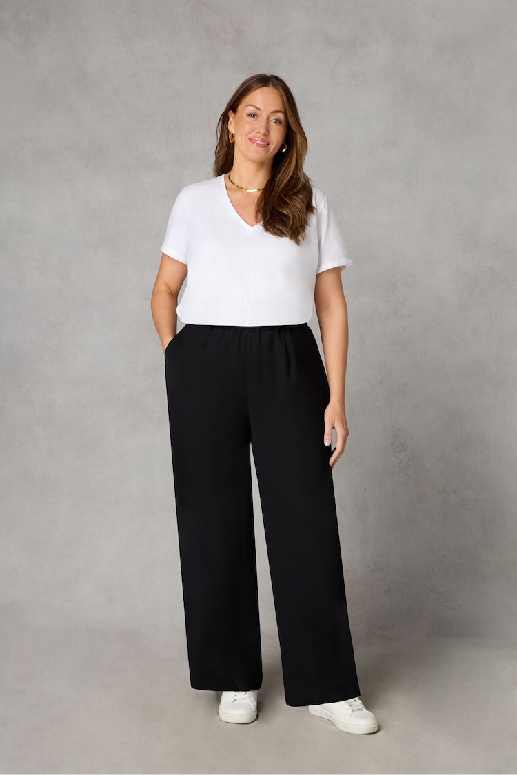 Live Unlimited Black Petite Curve Side Stripe Trousers - Image 1 of 3