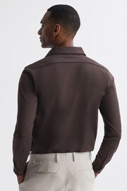 Reiss Chocolate King Mercerised Cotton Button-Through Shirt - Image 5 of 5