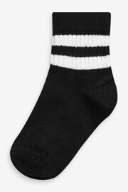 Monochrome Cushioned Footbed Cotton Rich Ribbed Socks 5 Pack - Image 2 of 5