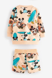 Orange/Peach Mickey Surfing Jersey Sweatshirt and Short Set (3mths-8yrs) - Image 6 of 7