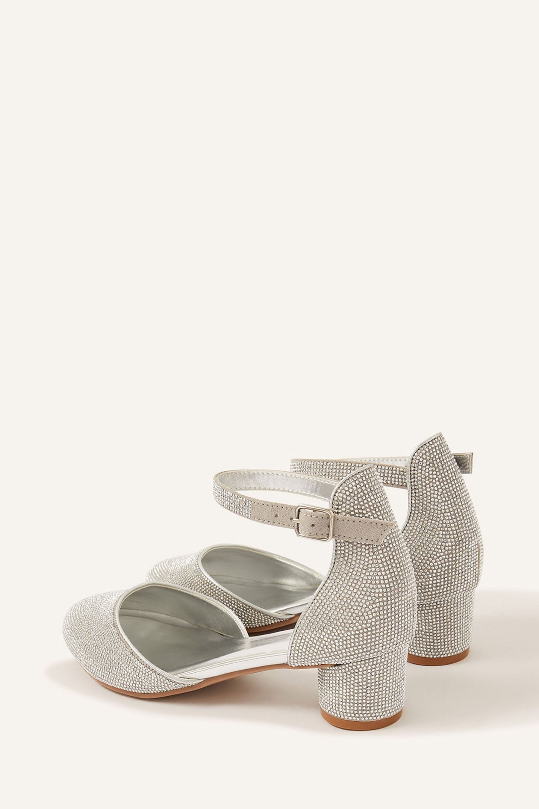 Two strap best sale silver heels