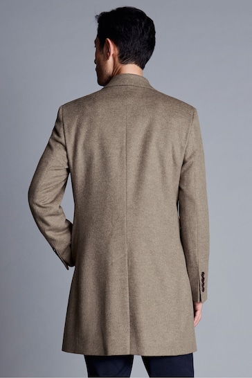 Charles Tyrwhitt Natural Pure Wool Overcoat