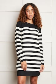 Threadbare Black Knitted Striped Dress - Image 1 of 4