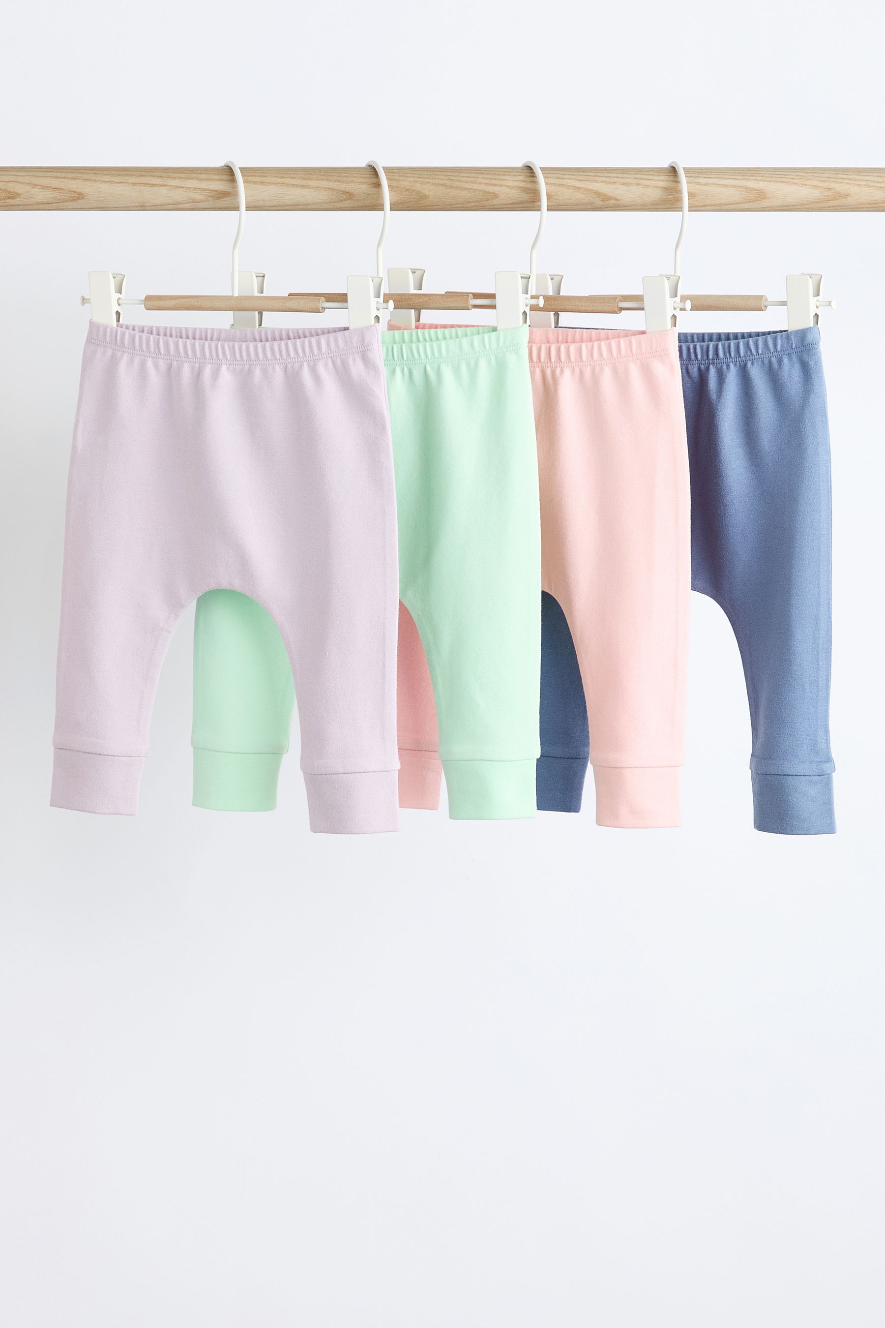 Buy Multi Pastel Plain Baby Leggings 4 Pack from Next Bahrain