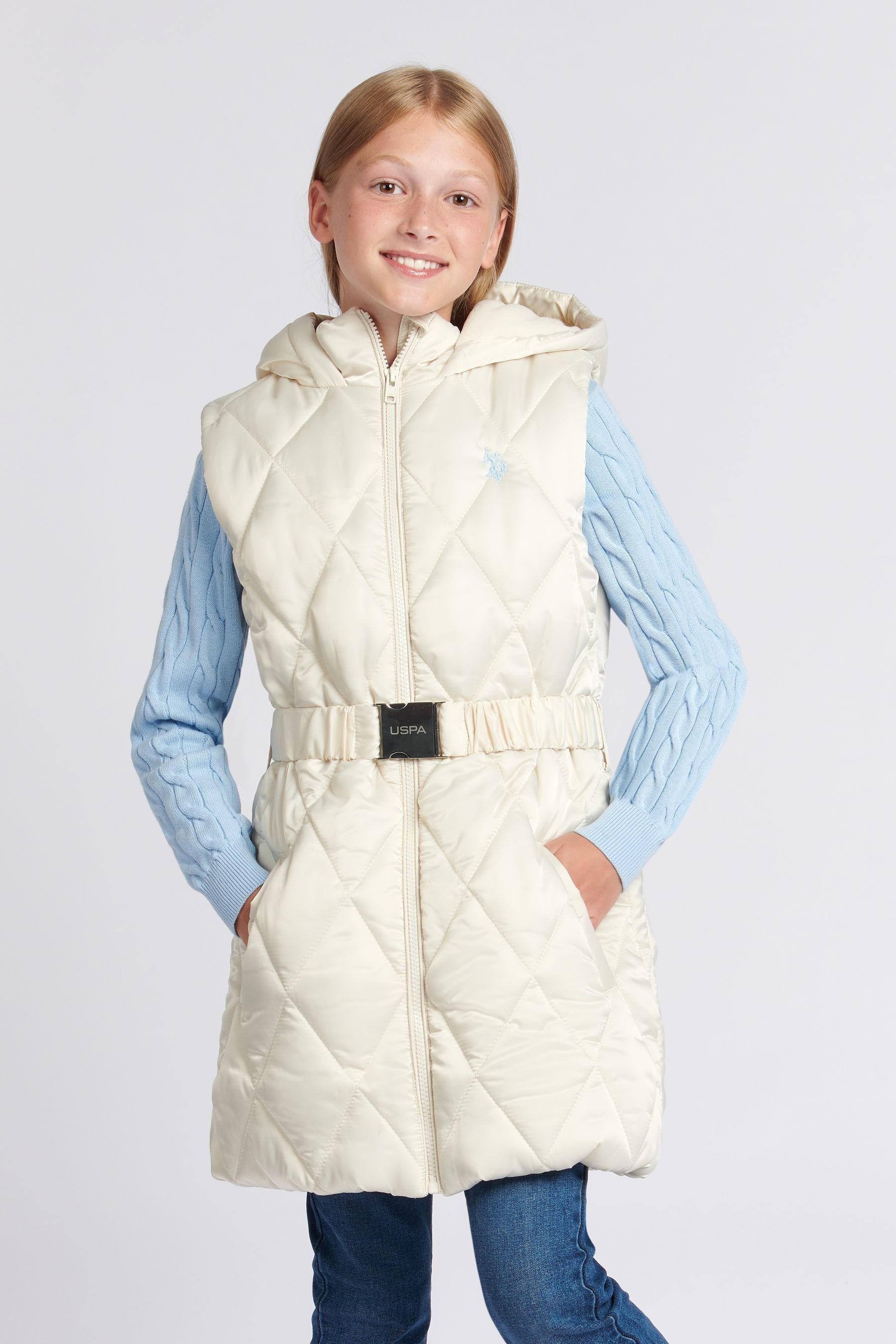 Girls cream gilet on sale
