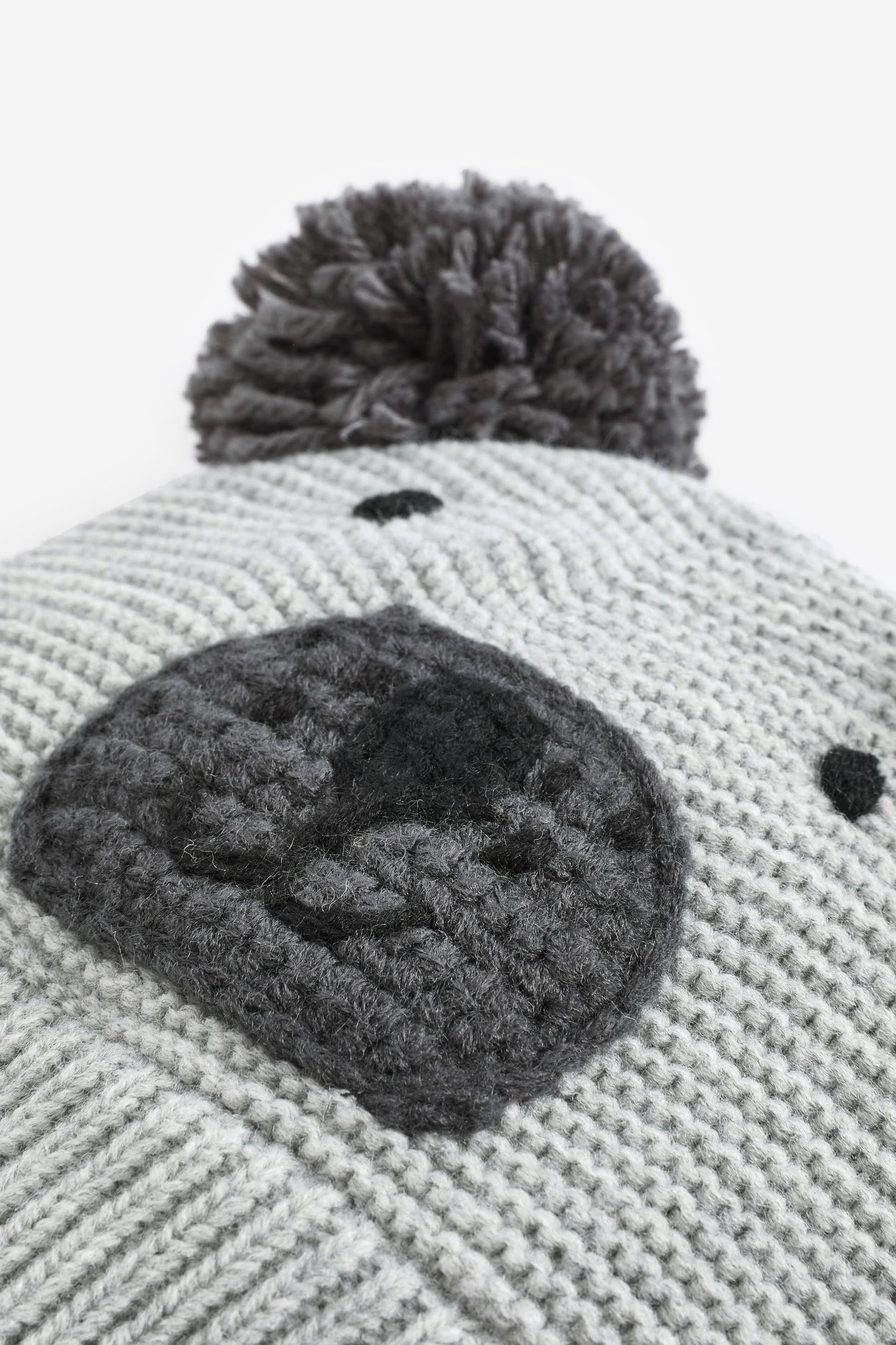 Grey Bear Hat & Mittens Set (3mths-6yrs) - Image 2 of 2