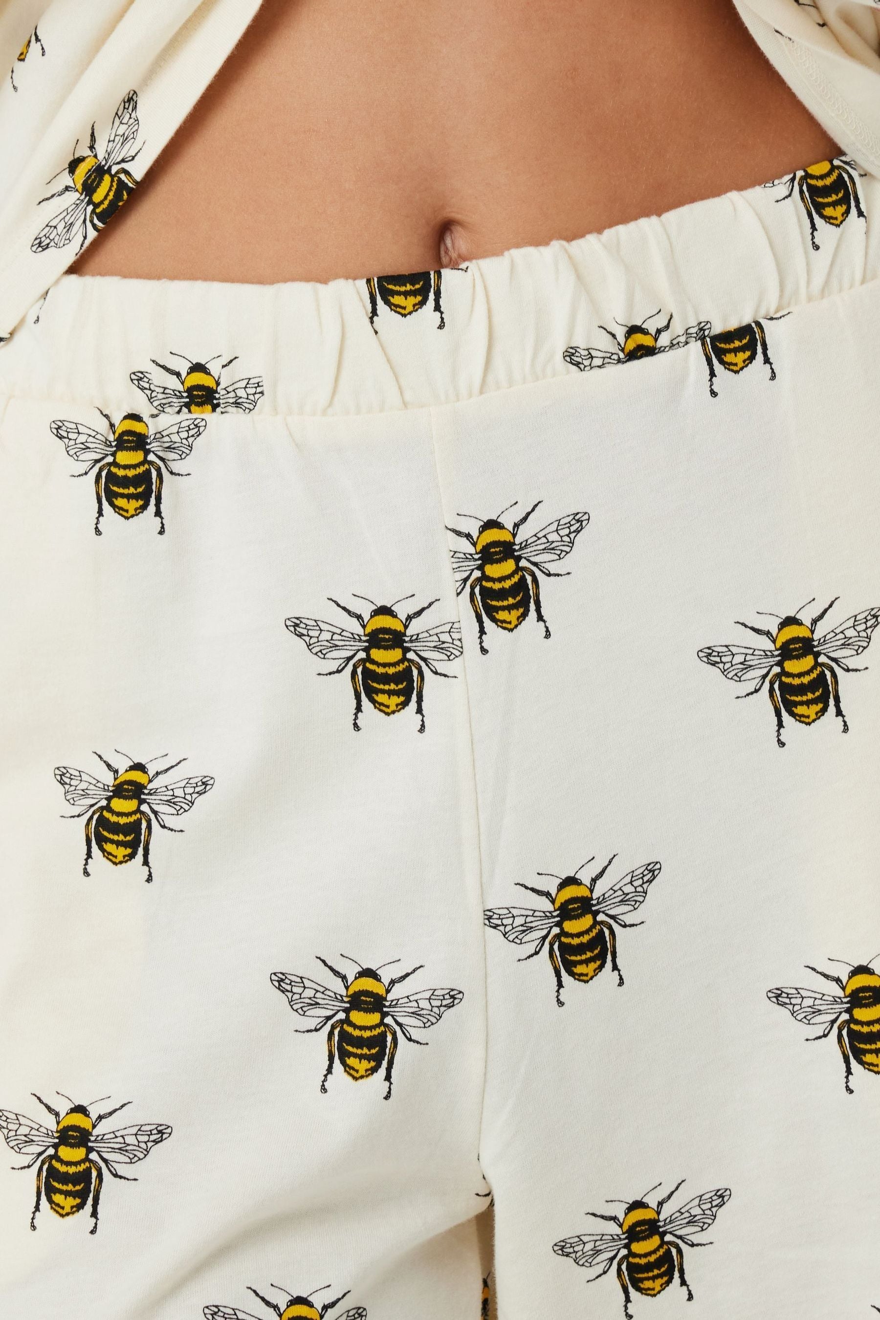 Buy Chelsea Peers Cream Organic Cotton Bee Print Pyjama Set from