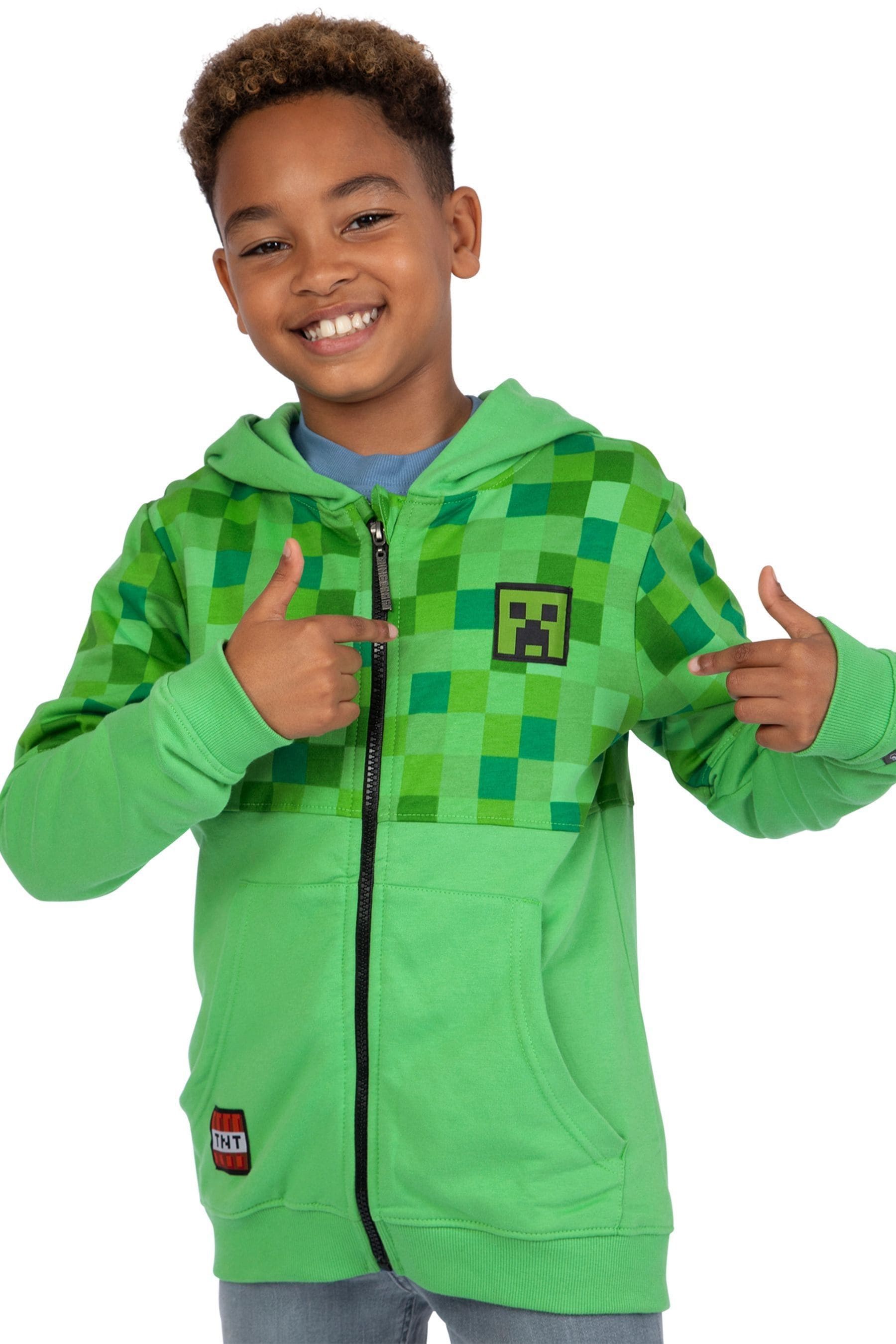 Buy Character Green Minecraft Zip Up 100 Cotton Hoodie from Next Oman