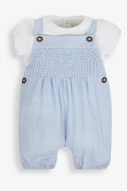 JoJo Maman Bébé 2-Piece Smocked Dungarees & Bodysuit Set - 圖片 4，共 7