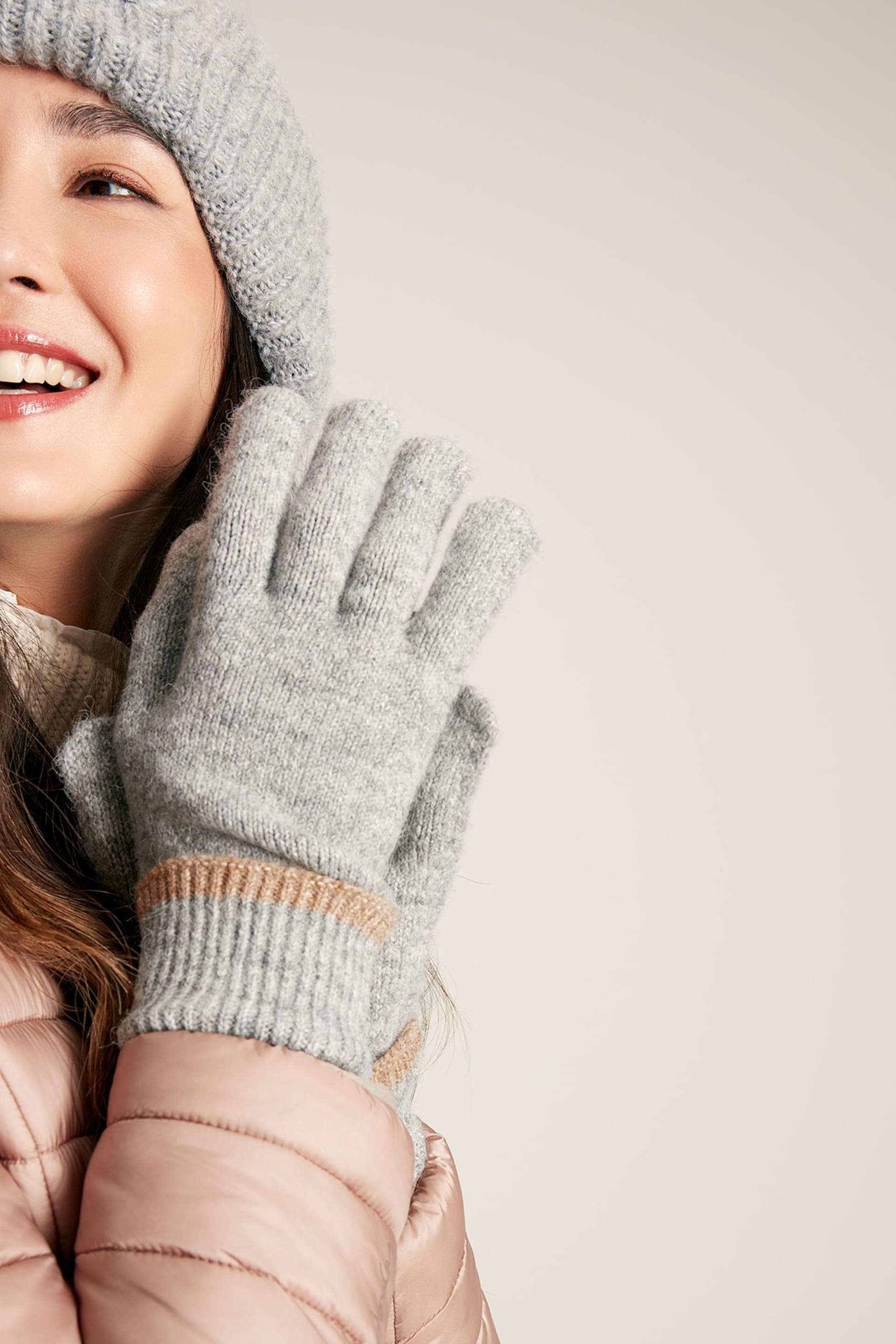 Joules Eloise Grey Knitted Gloves - Image 1 of 3