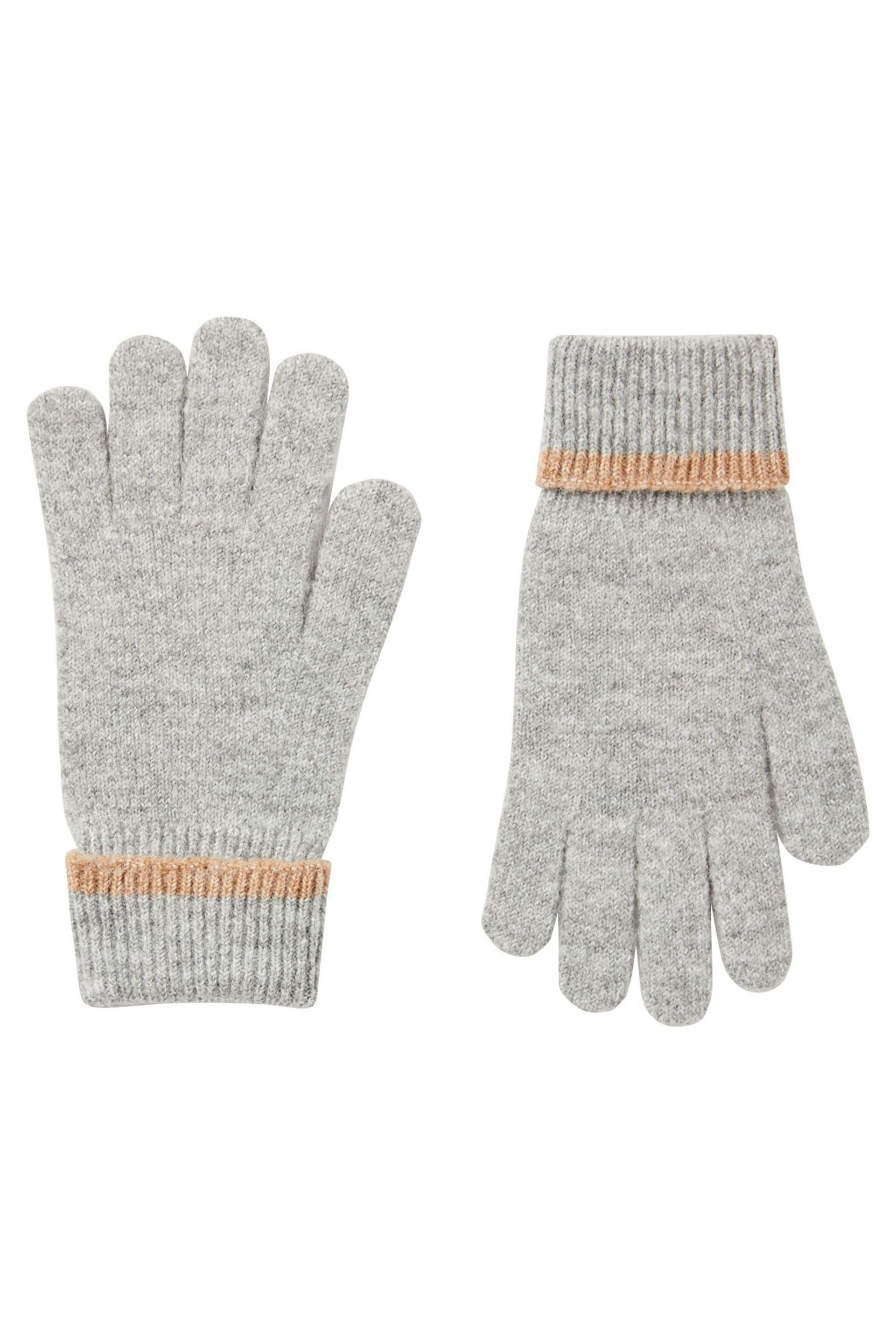 Joules Eloise Grey Knitted Gloves - Image 2 of 3