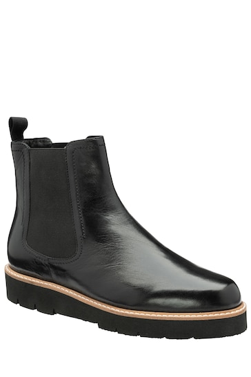 Ravel Black Leather Ankle Boots