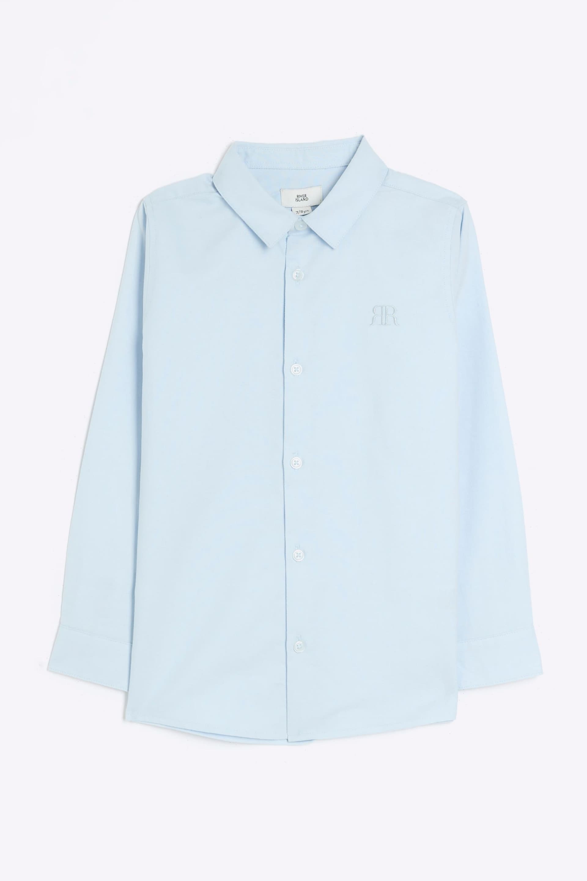 River Island Blue Cotton Boys Oxford Shirt - Image 1 of 3