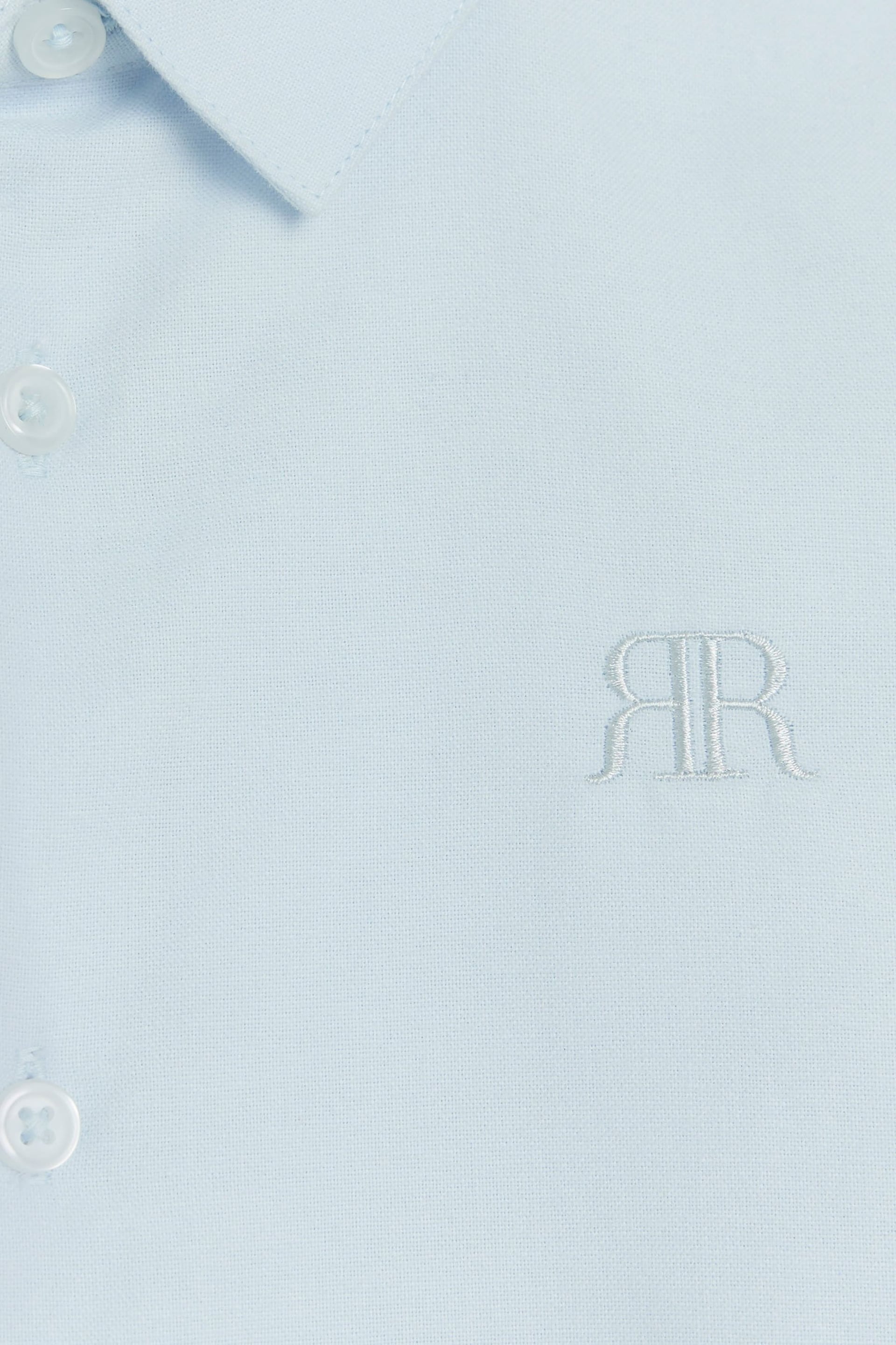 River Island Blue Cotton Boys Oxford Shirt - Image 3 of 3