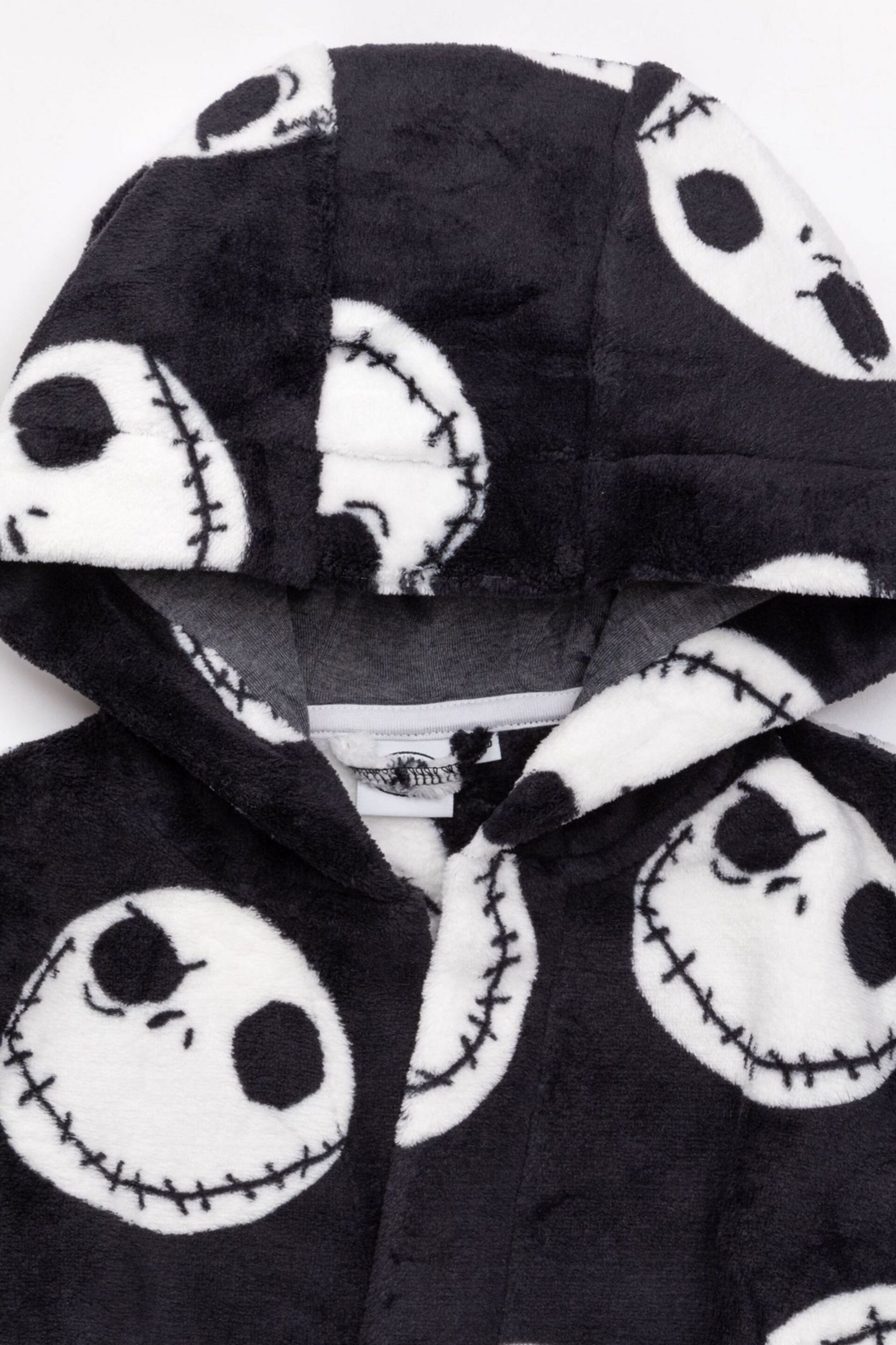 Vanilla Underground Black Nightmare Before Christmas Unisex Kids Fleece Dressing Gown Robe - Image 3 of 5