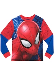 Character Red Spiderman Character Marvel Printed Long Sleeve 100% Cotton Pyjamas - Image 3 of 5