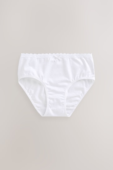White Lace Trim Briefs 5 Pack (1.5-16yrs)