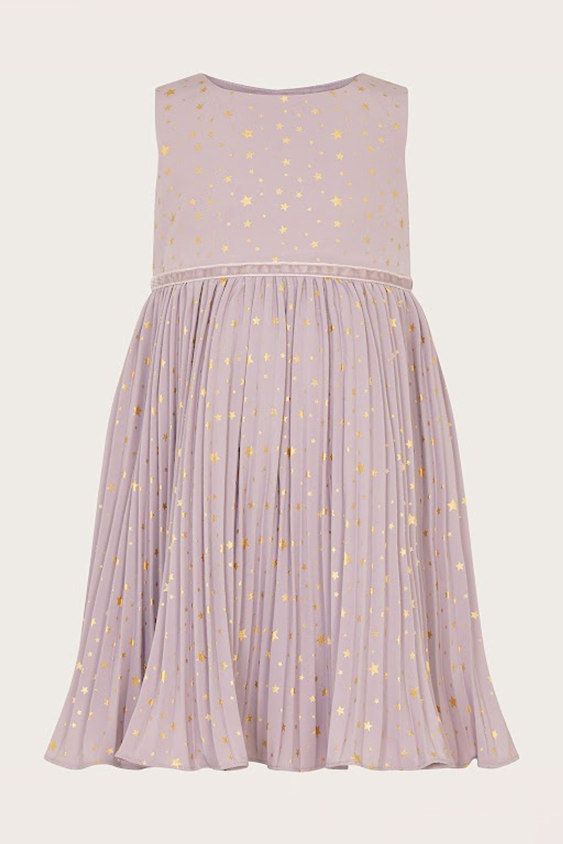 Buy Monsoon Baby Purple Angelina Cosmic Print Pleat Dress from Next Luxembourg