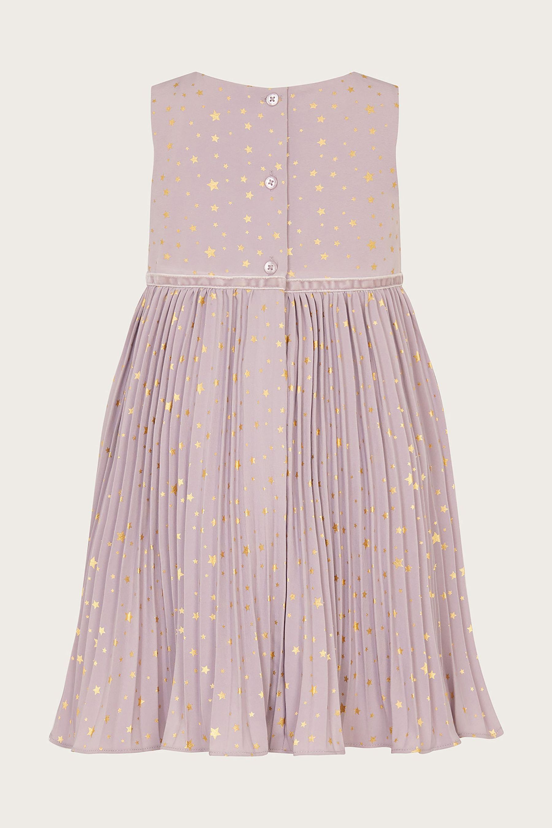 Buy Monsoon Baby Purple Angelina Cosmic Print Pleat Dress from Next Luxembourg