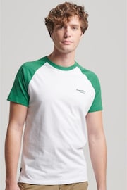 Superdry Green Essential Logo Baseball T-Shirt - Image 1 of 4